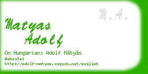 matyas adolf business card
